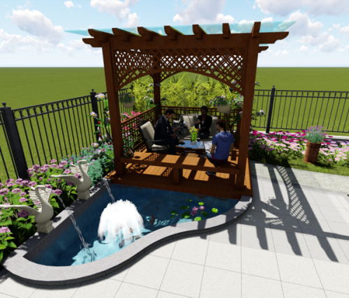 苏州阳光景庭别墅庭院设计案例效果图