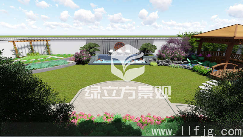 庭院设计，吴江自建别墅花园设计案例效果图，吴江花园设计，吴江庭院设计，吴江自家花园设计，吴江自建别墅设计，吴江别墅景观设计，吴江花园养护 